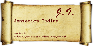 Jentetics Indira névjegykártya